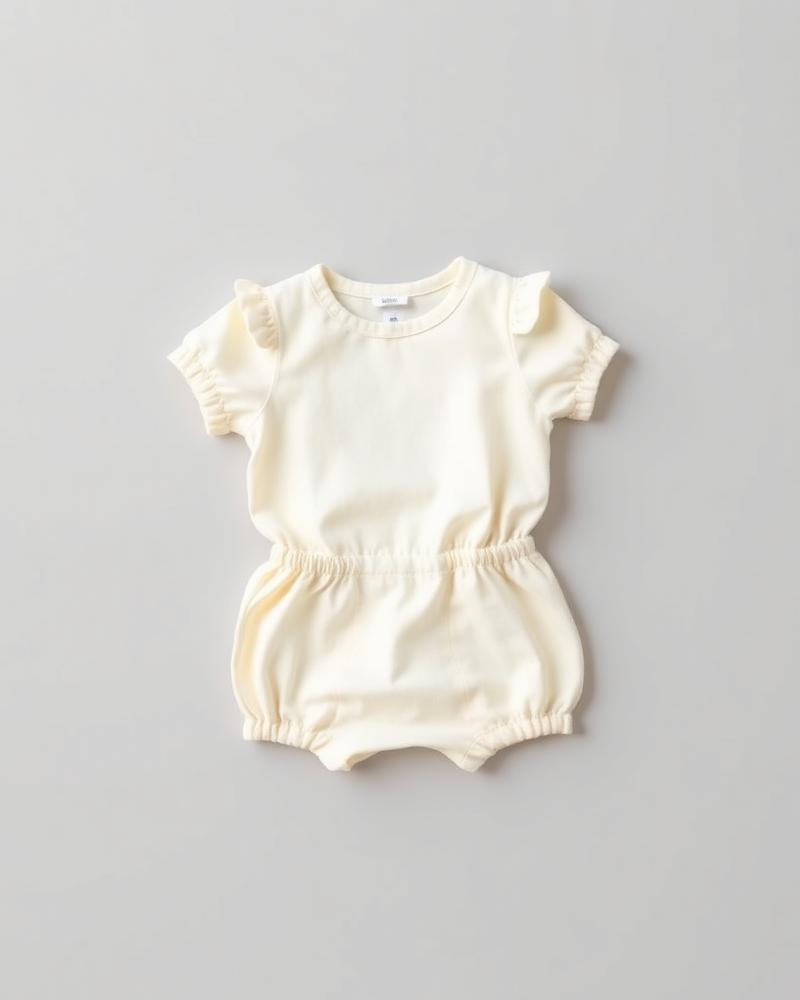 Cream baby cotton romper